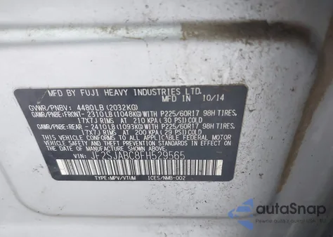 2015 Subaru Forester 2.5I из США, поврежденный, VIN JF2SJABC8FH529565